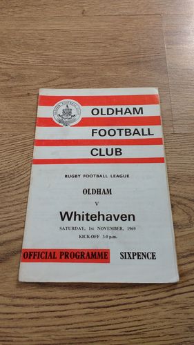 Oldham v Whitehaven Nov 1969 Rugby League Programme