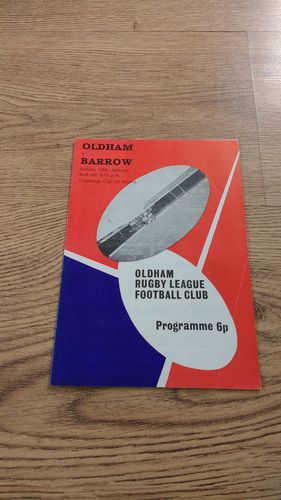 Oldham v Barrow Jan 1973 Challenge Cup Rugby League Programme
