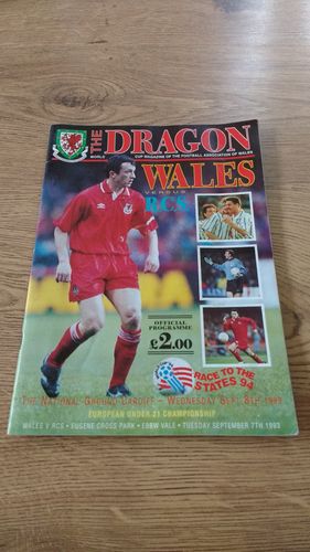 Wales v RCS 1993 World Cup Qualifying Football Programme