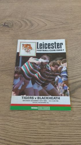 Leicester v Blackheath Dec 1986 Rugby Programme