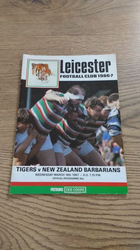 Leicester v New Zealand Barbarians Mar 1987 Rugby Programme