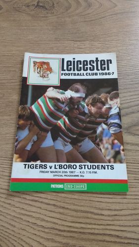 Leicester v Loughborough Students Mar 1987 Rugby Programme