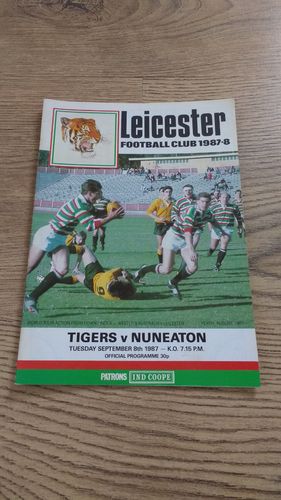 Leicester v Nuneaton Sept 1987 Rugby Programme