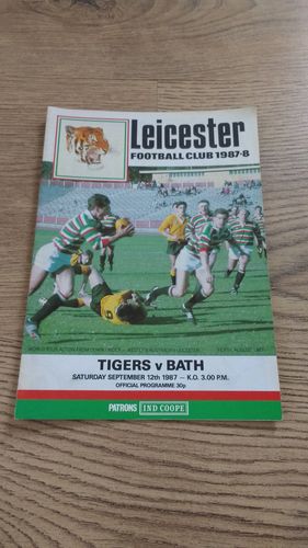 Leicester v Bath Sept 1987 Rugby Programme
