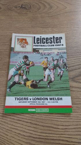 Leicester v London Welsh Sept 1987 Rugby Programme