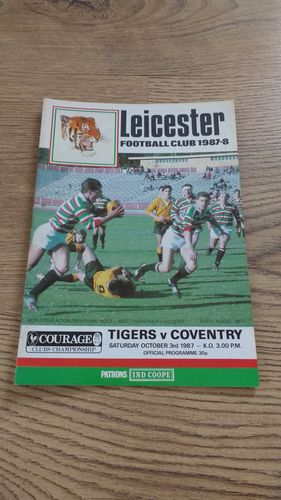 Leicester v Coventry Oct 1987 Rugby Programme