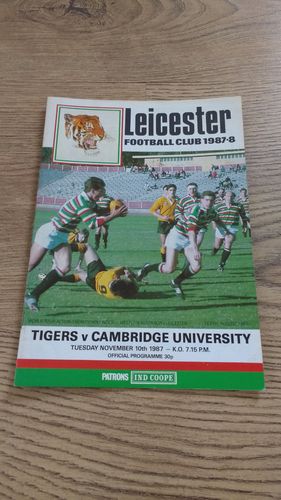 Leicester v Cambridge University Nov 1987 Rugby Programme