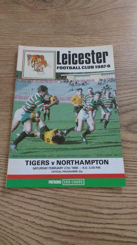 Leicester v Northampton Feb 1988 Rugby Programme