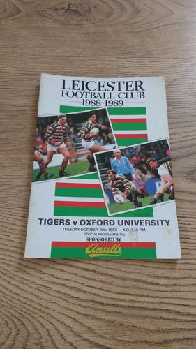Leicester v Oxford University Oct 1988 Rugby Programme