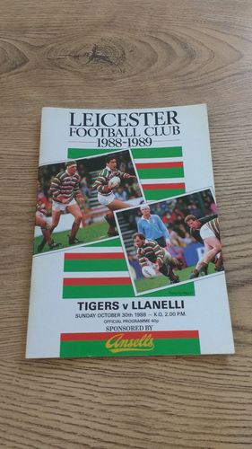Leicester v Llanelli Oct 1988 Rugby Programme