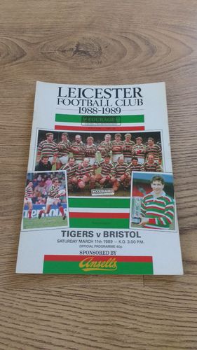 Leicester v Bristol Mar 1989 Rugby Programme