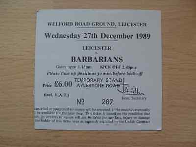 Leicester v Barbarians 1989 Rugby Ticket
