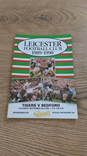 Leicester v Bedford Sept 1989 Rugby Programme