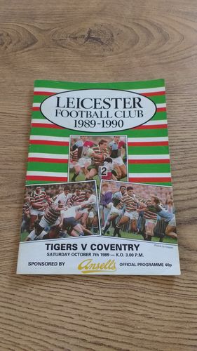 Leicester v Coventry Oct 1989 Rugby Programme