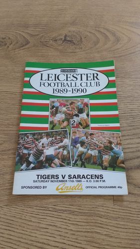 Leicester v Saracens Nov 1989 Rugby Programme