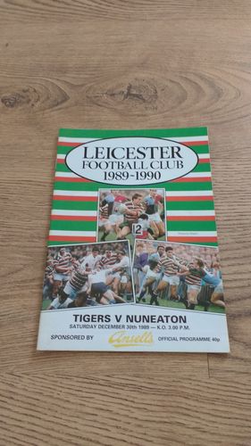 Leicester v Nuneaton Dec 1989 Rugby Programme