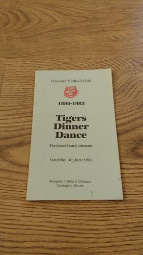 Leicester Rugby Club 1983 Annual Dinner Dance Menu