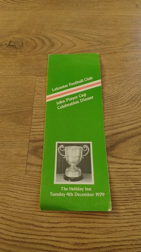 Leicester Rugby Club 1979 John Player Cup Celebration Dinner Menu