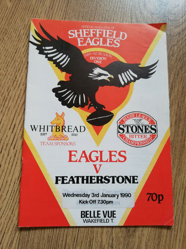 Sheffield Eagles v Featherstone Jan 1990 Rugby League Programme