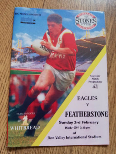 Sheffield Eagles v Featherstone 1991 Feb Rugby League Programme