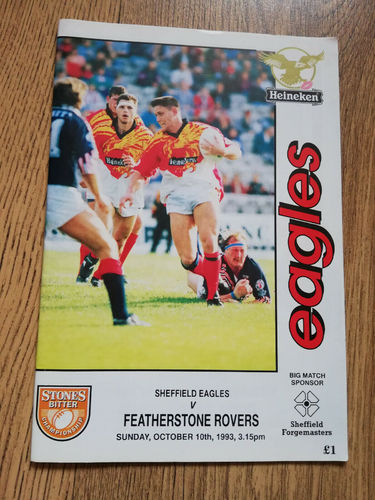 Sheffield Eagles v Featherstone Oct 1993 Rugby League Programme