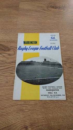 Warrington v Hull KR Dec 1966 RL Programme