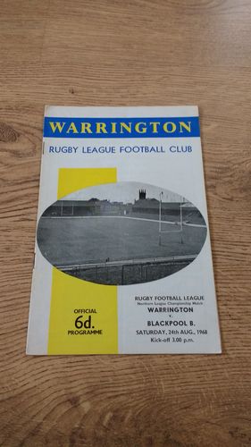 Warrington v Blackpool Aug 1968 RL Programme