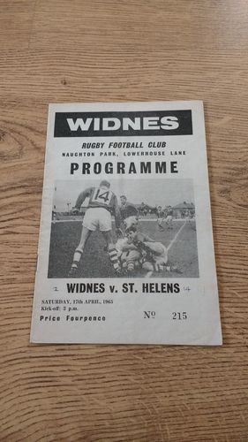 Widnes v St Helens Apr 1965 Rugby League Programme