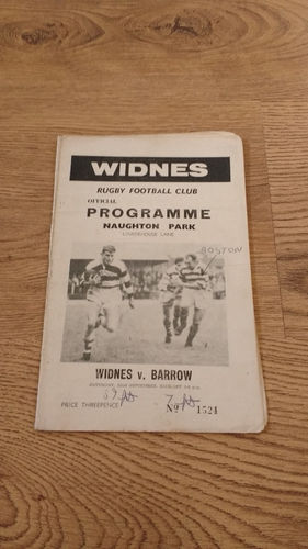 Widnes v Barrow Sept 1962 Rugby League Programme