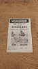 Widnes v Castleford Feb 1964 Rugby League Programme