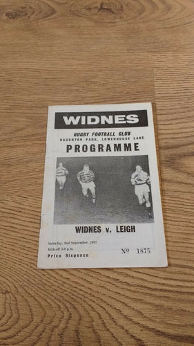 Widnes v Leigh Sept 1967 Rugby League Programme