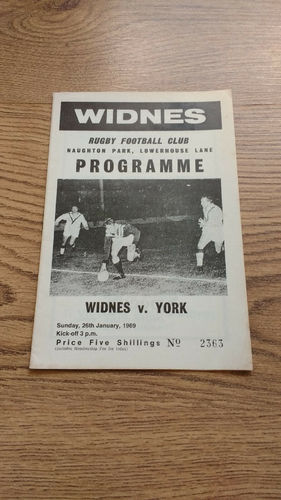 Widnes v York Jan 1969 Rugby League Programme