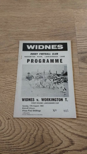 Widnes v Workington Town Lancashire Cup Aug 1969 Rugby League Programme