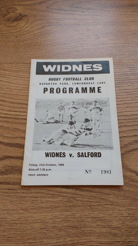 Widnes v Salford Oct 1969 Rugby League Programme