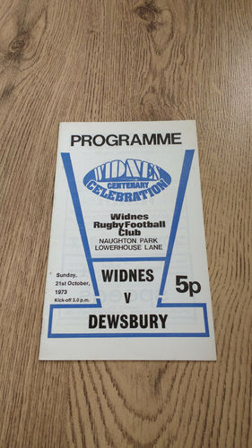 Widnes v Dewsbury Oct 1973 Rugby League Programme