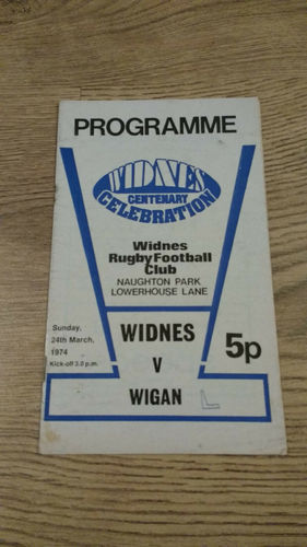 Widnes v Wigan Mar 1974 Rugby League Programme