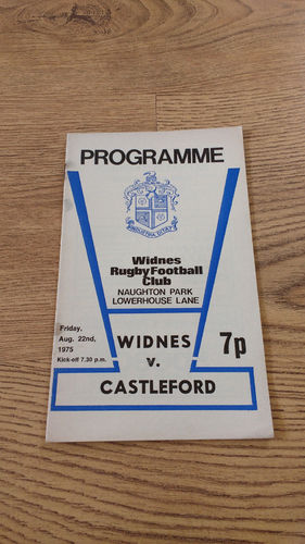 Widnes v Castleford Aug 1975 Rugby League Programme