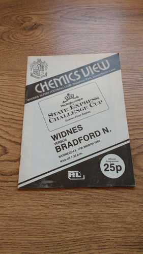 Widnes v Bradford Northern Mar 1982 Challenge Cup Q-Final Replay Rugby Programme