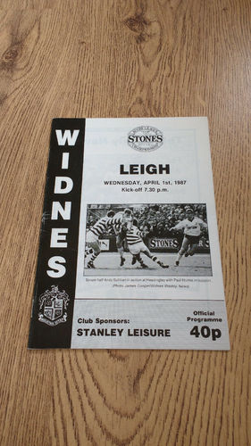 Widnes v Leigh Apr 1987 Rugby League Programme