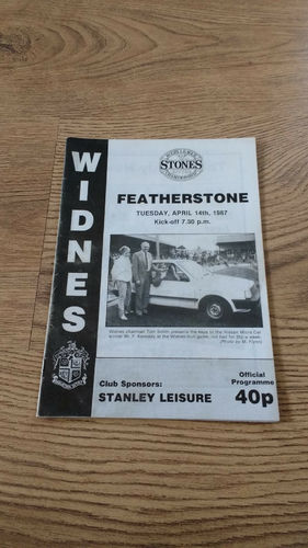 Widnes v Featherstone Apr 1987 Rugby League Programme