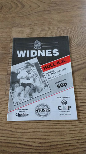 Widnes v Hull KR Oct 1987 Rugby League Programme