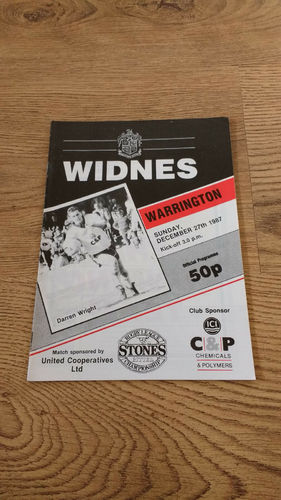 Widnes v Warrington Dec 1987 Rugby League Programme
