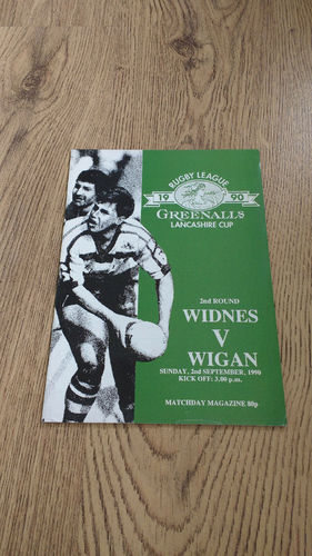 Widnes v Wigan Lancashire Cup Sept 1990 Rugby League Programme