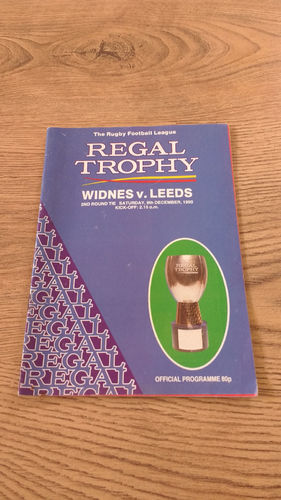 Widnes v Leeds Regal Trophy Dec 1990 Rugby League Programme