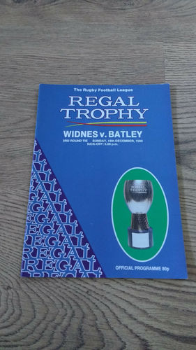 Widnes v Batley Regal Trophy Dec 1990 Rugby League Programme