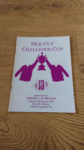 Widnes v St Helens Challenge Cup Jan 1992 Rugby League Programme