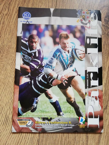 Widnes v Featherstone Rovers Dec 1995 Rugby League Programme