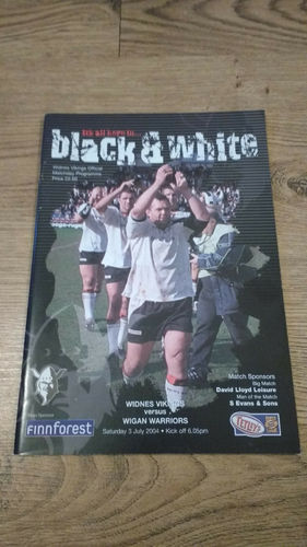 Widnes v Wigan July 2004 Rugby League Programme
