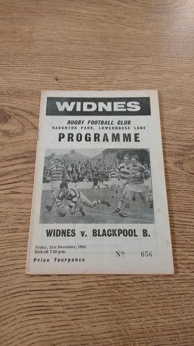 Widnes v Blackpool Dec 1965 Rugby League Programme