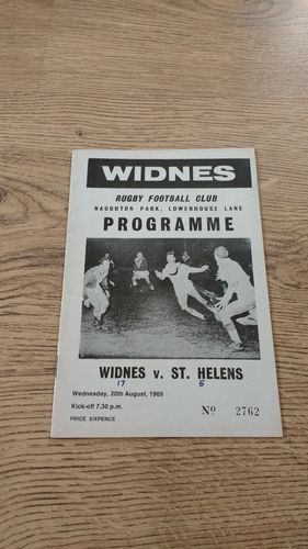 Widnes v St Helens Aug 1969 Rugby League Programme